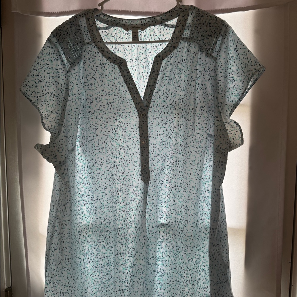 Blue Patterned Women's Top